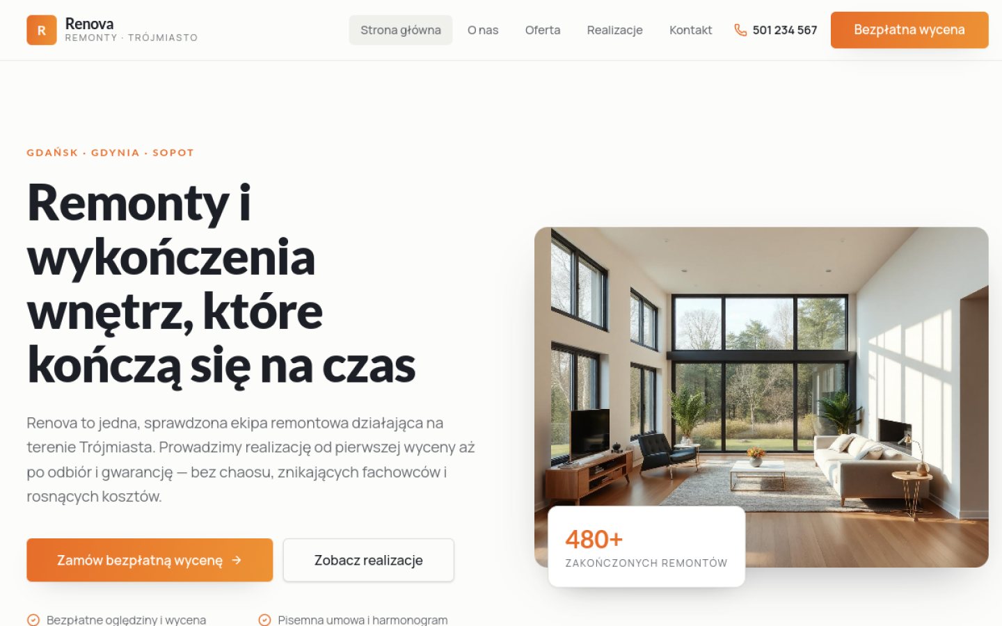 Podgląd projektu Renova – remonty wnętrz